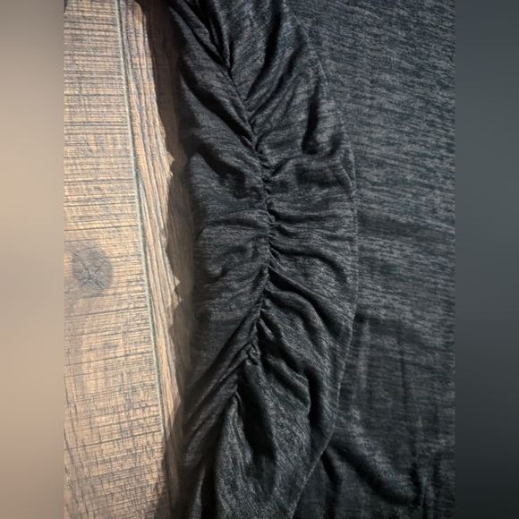 Nic+Zoe Maxi Angled Heathered Gray Dress w/ Ruching & Long Sleeves Size XL NWT! - Picture 6 of 16